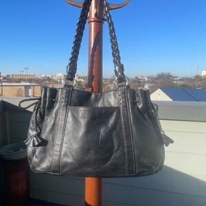 Y2K Brighton River Black Pebbled Leather Hobo Shoulder Bag 2010